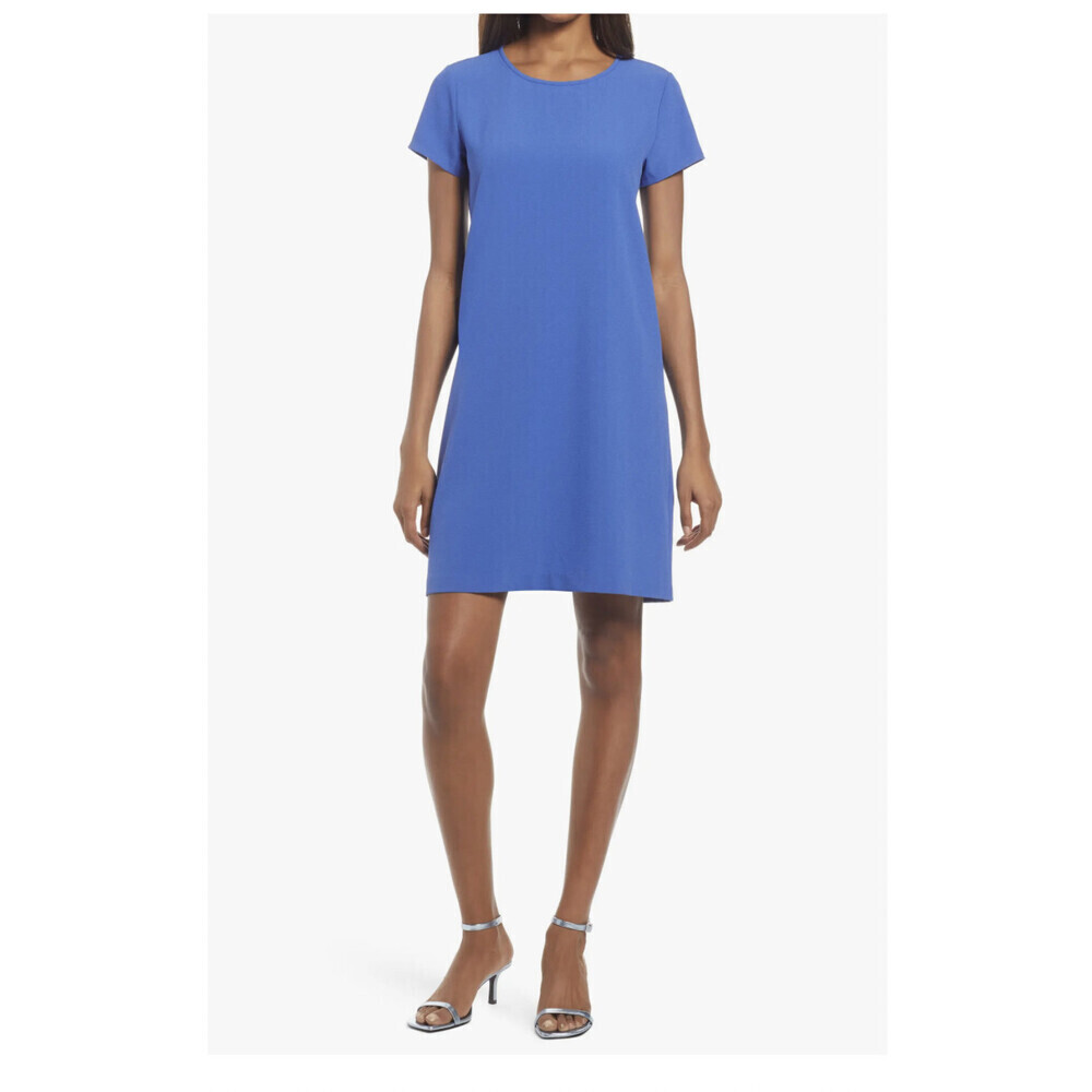Chelsea28 women's Crepe Shift Dress In Blue Dazzle Size S